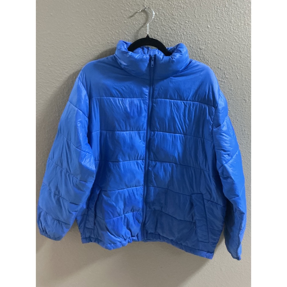 Gap ColdControl Puffer Jacket Blue Water Resistant Quilted Zip Up Mens Large